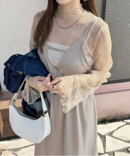 raffime（ラフィミー）の「カットアウトキャミワンピース（ワンピース・レディース・ブラック/グレイッシュベージュ/ピンク・MEDIUM/SMALL）」の20枚目の写真