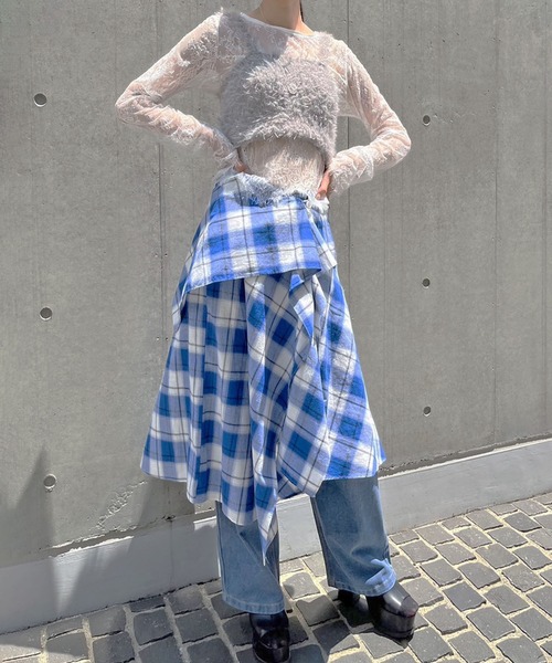 Jewelobe（ジュエローブ）の「フェザーチュールニットビスチェ（ベスト・レディース・チャコールグレー/グレー/ピンク/アイボリー・FREE）」の3枚目の写真