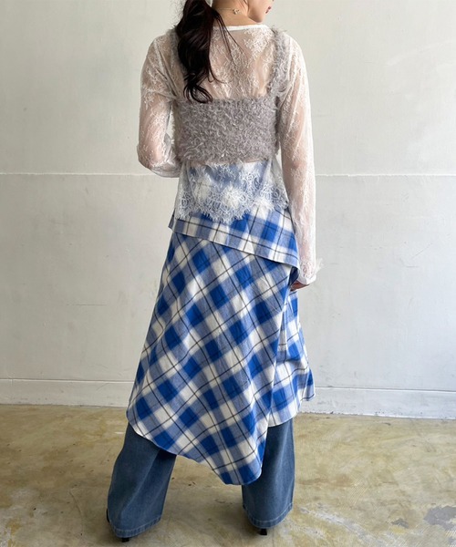 Jewelobe（ジュエローブ）の「フェザーチュールニットビスチェ（ベスト・レディース・チャコールグレー/グレー/ピンク/アイボリー・FREE）」の21枚目の写真