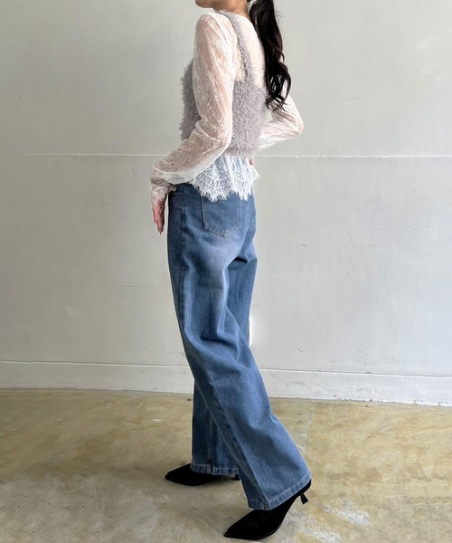 Jewelobe（ジュエローブ）の「フェザーチュールニットビスチェ（ベスト・レディース・チャコールグレー/グレー/ピンク/アイボリー・FREE）」の20枚目の写真