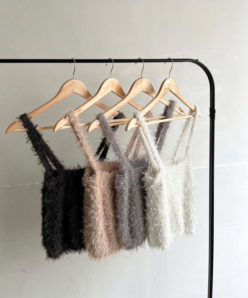 Jewelobe（ジュエローブ）の「フェザーチュールニットビスチェ（ベスト・レディース・チャコールグレー/グレー/ピンク/アイボリー・FREE）」の6枚目の写真