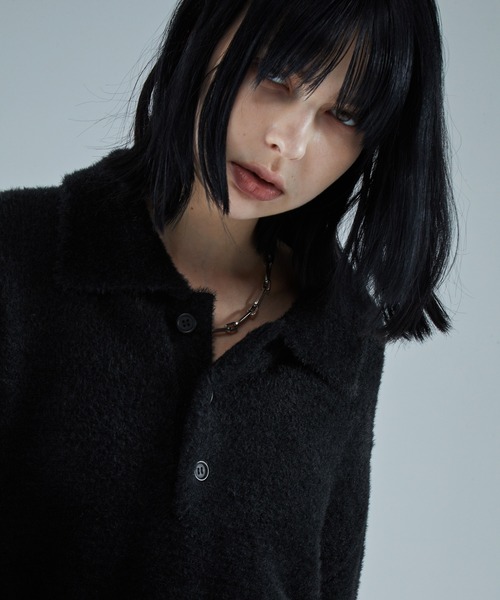 VELNUS（ベルナス）の「【VELNUS】Loose silhouette volume sleeve shaggy knit polo shirt/ルーズシルエットボリュームスリーブシャギーニットポロシャツ（ニット/セーター・メンズ・ブルー/ブラック・S/M/L）」の15枚目の写真