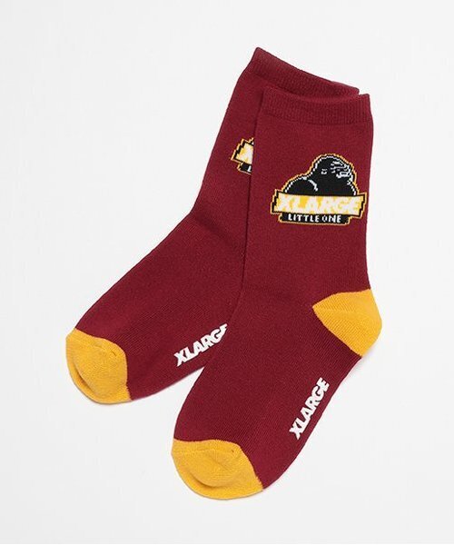 XLARGE KIDS(エクストララージキッズ)の「スランテッドOGゴリラソックス(ソックス/靴下・キッズ・ホワイト/エンジ/ブラック・15-17cm/19-21cm/13-15cm/17-19cm)」の3枚目の写真