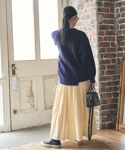 FREAK'S STORE（フリークスストア）の「ギャザーリボンスカート/フレアスカート（スカート・レディース・ブラック/オフホワイト/オリーブ・ﾌﾘ-）」の5枚目の写真