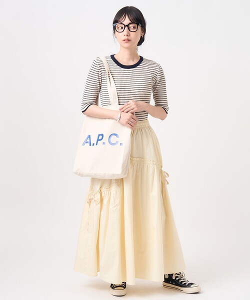 FREAK'S STORE（フリークスストア）の「ギャザーリボンスカート/フレアスカート（スカート・レディース・ブラック/オフホワイト/オリーブ・ﾌﾘ-）」の11枚目の写真