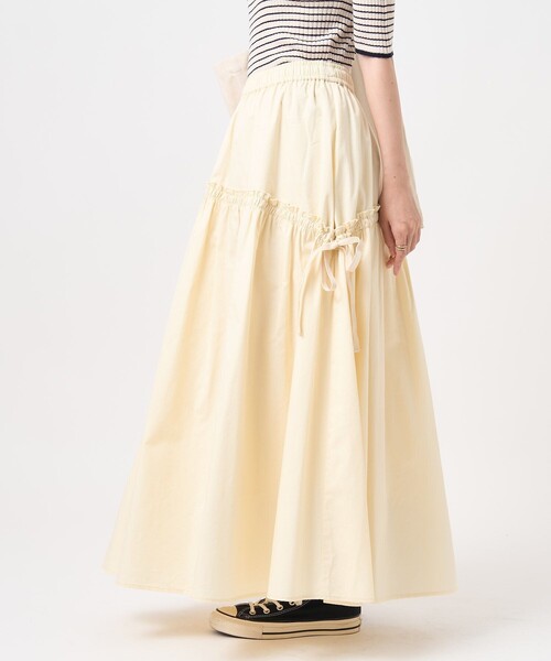 FREAK'S STORE（フリークスストア）の「ギャザーリボンスカート/フレアスカート（スカート・レディース・ブラック/オフホワイト/オリーブ・ﾌﾘ-）」の15枚目の写真