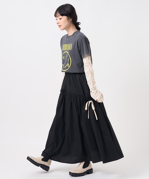 FREAK'S STORE（フリークスストア）の「ギャザーリボンスカート/フレアスカート（スカート・レディース・ブラック/オフホワイト/オリーブ・ﾌﾘ-）」の22枚目の写真