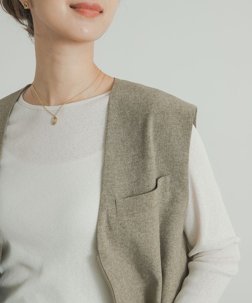 URBAN RESEARCH DOORS（アーバンリサーチドアーズ）の「ドライタッチテレコロングTシャツ（Tシャツ/カットソー・レディース・ベージュ系その他/アイボリー/グレー系その他・MEDIUM）」の7枚目の写真