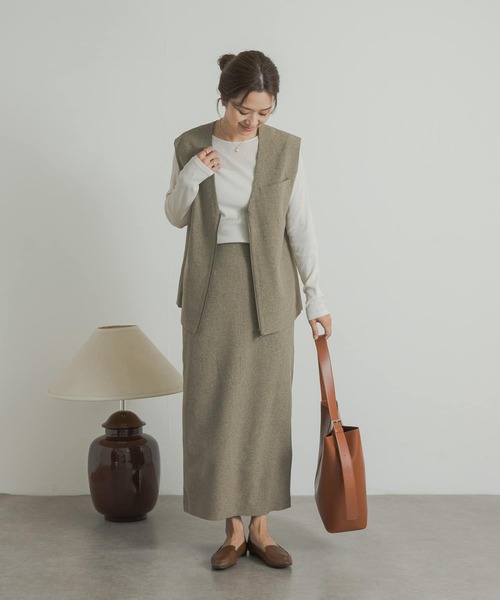 URBAN RESEARCH DOORS（アーバンリサーチドアーズ）の「ドライタッチテレコロングTシャツ（Tシャツ/カットソー・レディース・ベージュ系その他/アイボリー/グレー系その他・MEDIUM）」の8枚目の写真