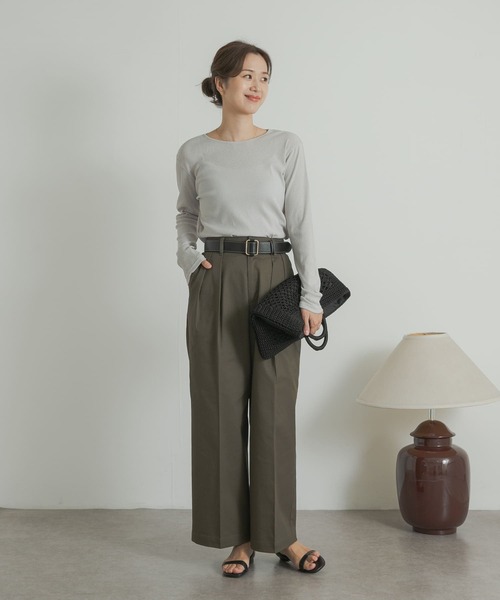 URBAN RESEARCH DOORS（アーバンリサーチドアーズ）の「ドライタッチテレコロングTシャツ（Tシャツ/カットソー・レディース・ベージュ系その他/アイボリー/グレー系その他・MEDIUM）」の21枚目の写真