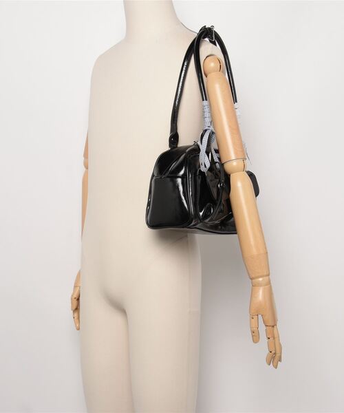 gossip！ロサンゼルス（ゴシップロサンゼルス）の「Y2K   ダブルリボンデザイン ハンドバッグ ［ レーステープつきバッグ!  新風格 ］（ハンドバッグ・レディース・シルバー/ブラック/ワイン/オフホワイト/ピンク・FREE）」の6枚目の写真