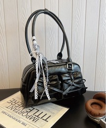 gossip！ロサンゼルス | Y2K   ダブルリボンデザイン ハンドバッグ ［ レーステープつきバッグ!  新風格 ］(ハンドバッグ)