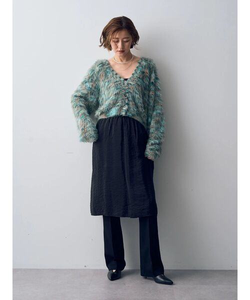 Editt by YECCA VECCA(エディットバイイェッカヴェッカ)の「2way MIX シャギーカーディガン(カーディガン/ボレロ・レディース・グレー/グリーン・FREE)」の20枚目の写真