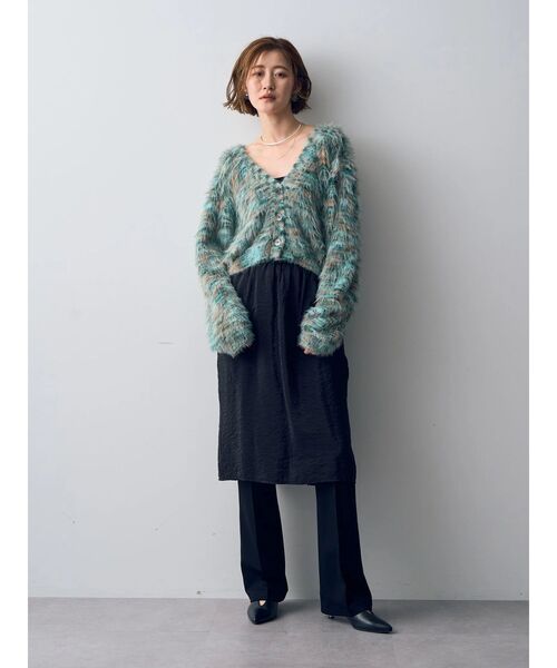 Editt by YECCA VECCA(エディットバイイェッカヴェッカ)の「2way MIX シャギーカーディガン(カーディガン/ボレロ・レディース・グレー/グリーン・FREE)」の19枚目の写真