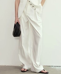 新品タグ付き【定価17,600円】リネン混ホワイトショートパンツ白 WAAC X JONES】WOMEN プリーツショートパンツ ホワイト