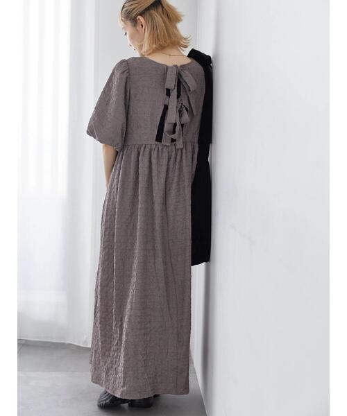 ehka sopo（エヘカソポ）の「バックリボンワンピース（ワンピース・レディース・カーキ/モカ/ブラック・F）」の5枚目の写真