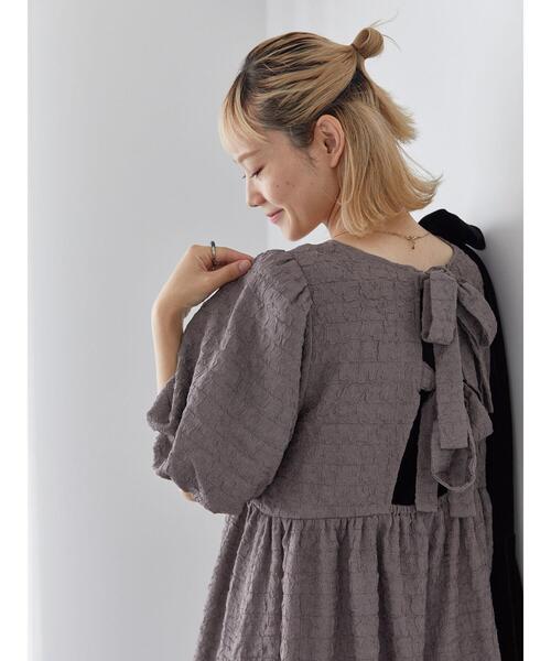 ehka sopo（エヘカソポ）の「バックリボンワンピース（ワンピース・レディース・カーキ/モカ/ブラック・F）」の8枚目の写真