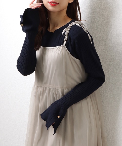 Lace Ladies(レースレディース)の「ヘキサゴン クルーネック 長袖 ニット プルオーバー(ニット/セーター・レディース・ブラック/ネイビー/ベージュ/グレー・FREE/S)」の12枚目の写真