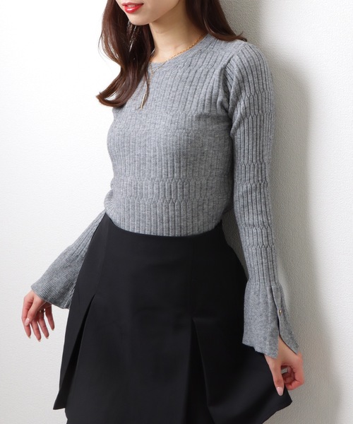 Lace Ladies(レースレディース)の「ヘキサゴン クルーネック 長袖 ニット プルオーバー(ニット/セーター・レディース・ブラック/ネイビー/ベージュ/グレー・FREE/S)」の17枚目の写真