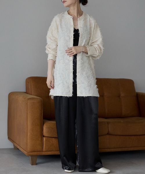 ＆HALF（アンドハーフ）の「ノーカラーフリンジオーバーブラウス(シャツ/高身長/低身長）（シャツ/ブラウス・レディース・ピンク/ブラック/オフホワイト/ホワイト/ミント・FREE/S）」の21枚目の写真