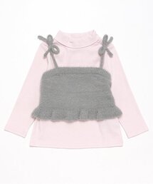 petit main | 【リンク】キラキラニットビスチェセット(キッズ)(アンサンブル)