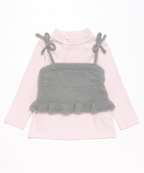 petit main(プティマイン)の「【リンク】キラキラニットビスチェセット(キッズ)(アンサンブル・キッズ・シルバーグレー/ラベンダー・80cm/90cm/100cm/110cm/120cm/130cm)」の2枚目の写真
