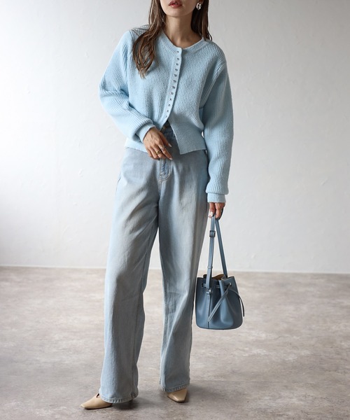 Bonjour Sagan（ボンジュールサガン）の「スリットヘムフェザーカーディガン（カーディガン/ボレロ・レディース・レッド/アイボリー/ブラック/ライトブルー・FREE）」の19枚目の写真