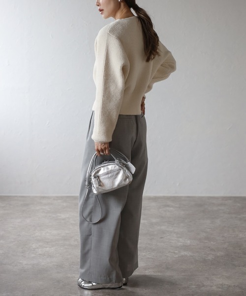 Bonjour Sagan（ボンジュールサガン）の「スリットヘムフェザーカーディガン（カーディガン/ボレロ・レディース・レッド/アイボリー/ブラック/ライトブルー・FREE）」の9枚目の写真