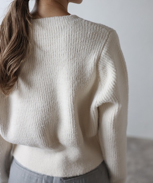 Bonjour Sagan（ボンジュールサガン）の「スリットヘムフェザーカーディガン（カーディガン/ボレロ・レディース・レッド/アイボリー/ブラック/ライトブルー・FREE）」の13枚目の写真