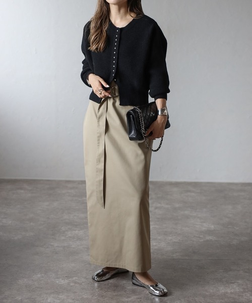 Bonjour Sagan（ボンジュールサガン）の「スリットヘムフェザーカーディガン（カーディガン/ボレロ・レディース・レッド/アイボリー/ブラック/ライトブルー・FREE）」の14枚目の写真