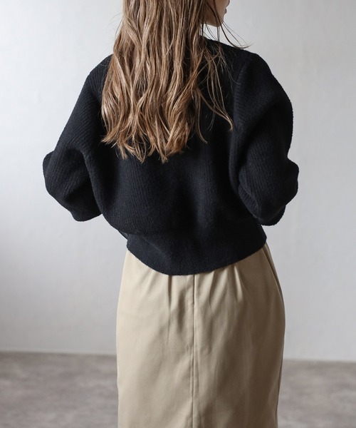 Bonjour Sagan（ボンジュールサガン）の「スリットヘムフェザーカーディガン（カーディガン/ボレロ・レディース・レッド/アイボリー/ブラック/ライトブルー・FREE）」の17枚目の写真