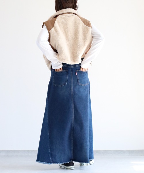 cepo（セポ）の「〈セットアップ可能〉リメイクデニムフレアースカート（デニムスカート・レディース・ブラック/ブルー系1・S/M/L）」の7枚目の写真