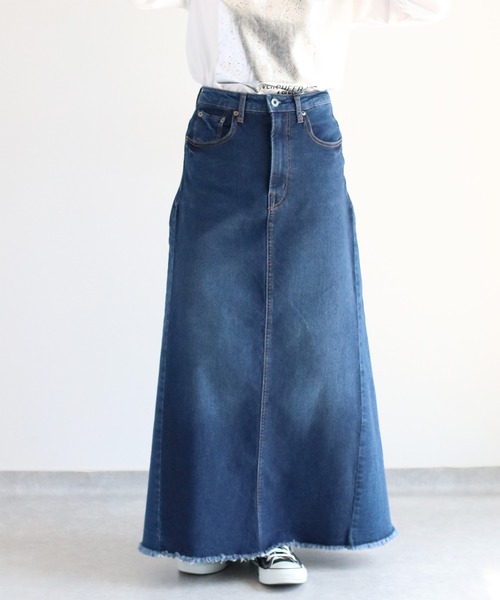 cepo（セポ）の「〈セットアップ可能〉リメイクデニムフレアースカート（デニムスカート・レディース・ブラック/ブルー系1・S/M/L）」の10枚目の写真