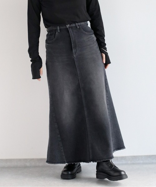cepo（セポ）の「〈セットアップ可能〉リメイクデニムフレアースカート（デニムスカート・レディース・ブラック/ブルー系1・S/M/L）」の22枚目の写真