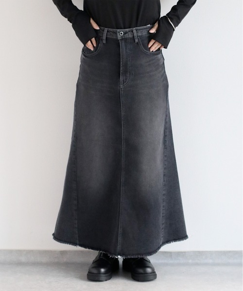 セール】〈セットアップ可能〉リメイクデニムフレアースカート