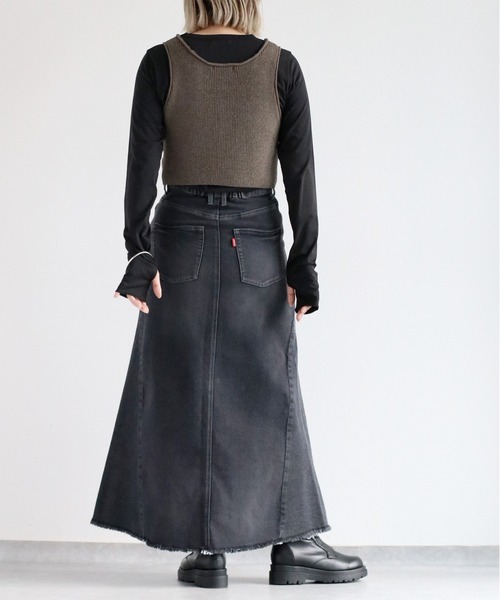 cepo（セポ）の「〈セットアップ可能〉リメイクデニムフレアースカート（デニムスカート・レディース・ブラック/ブルー系1・S/M/L）」の19枚目の写真