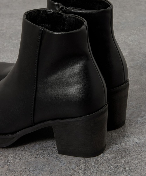 CIYOT-シヨウト-】スクウェアトゥハイソールサイドジップヒール