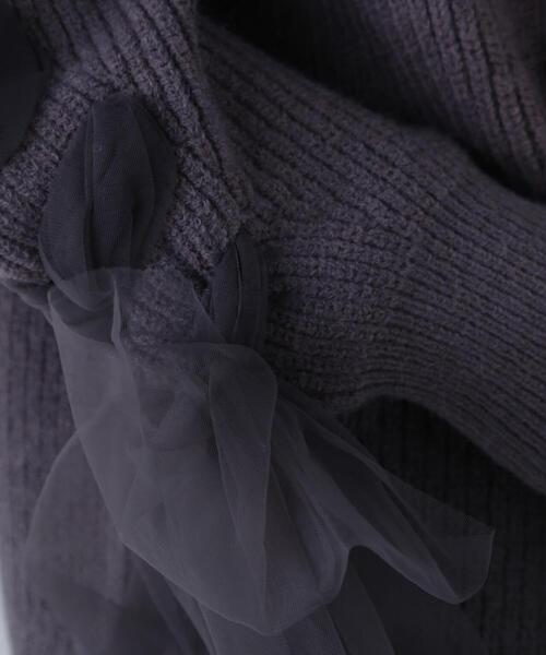 NATURAL BEAUTY BASIC（ナチュラルビューティーベーシック）の「◇レースアップリボンスリーブニット（ニット/セーター・レディース・チャコールグレー/ベージュ/ラベンダー・FREE）」の11枚目の写真