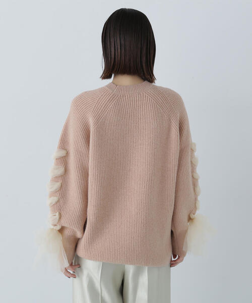 NATURAL BEAUTY BASIC（ナチュラルビューティーベーシック）の「◇レースアップリボンスリーブニット（ニット/セーター・レディース・チャコールグレー/ベージュ/ラベンダー・FREE）」の20枚目の写真