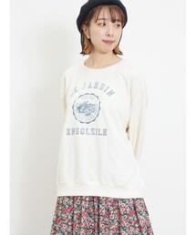 Samansa Mos2 | ミニ裏毛カレッジプリントスウェット(Tシャツ/カットソー)