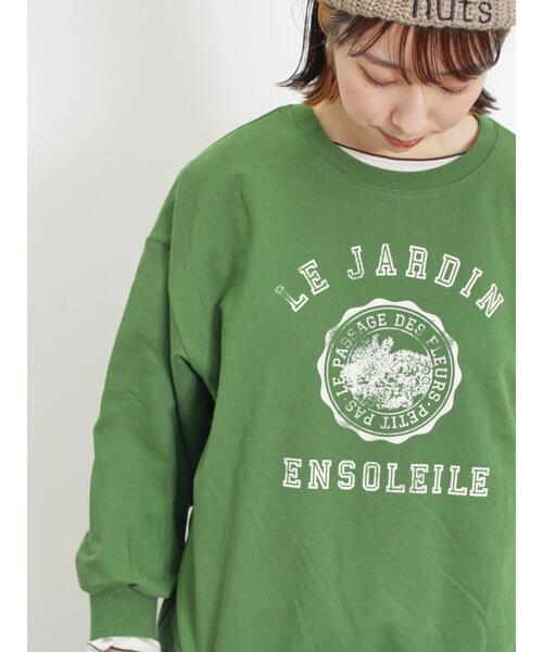 Samansa Mos2(サマンサ モスモス)の「ミニ裏毛カレッジプリントスウェット(Tシャツ/カットソー・レディース・ブラック/グリーン/レッド/キナリ/マスタード・F)」の15枚目の写真