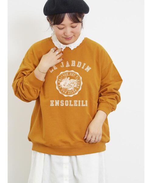 Samansa Mos2(サマンサ モスモス)の「ミニ裏毛カレッジプリントスウェット(Tシャツ/カットソー・レディース・ブラック/グリーン/レッド/キナリ/マスタード・F)」の22枚目の写真