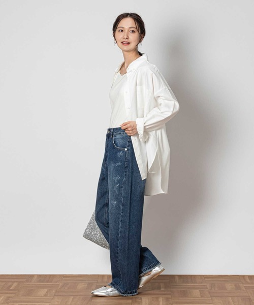 Right-on(ライトオン)の「カーブデニムパンツ(デニムパンツ・レディース・ダークインディゴブルー・S/M/L/XL)」の2枚目の写真