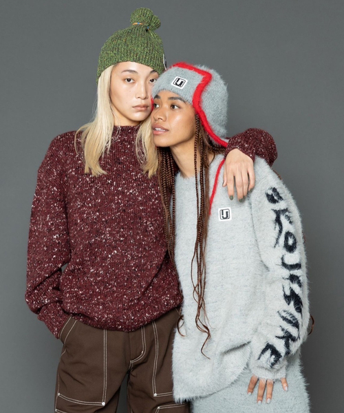 Oriens JOURNAL STANDARD（オリエンス ジャーナルスタンダード）の「【irojikake/イロジカケ】 FLUFFY RUGBY SHIRT IG24AWKT24P/ KT24G（ニット/セーター・レディース・バーガンディー/ブラック・FREE）」の7枚目の写真