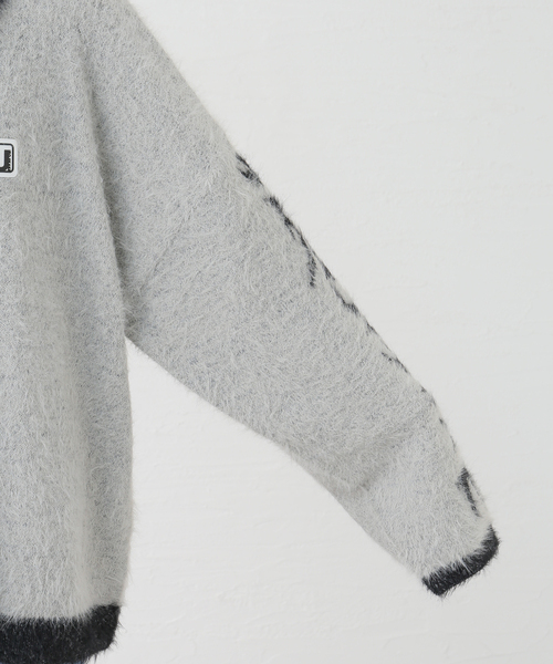 Oriens JOURNAL STANDARD（オリエンス ジャーナルスタンダード）の「【irojikake/イロジカケ】 FLUFFY RUGBY SHIRT IG24AWKT24P/ KT24G（ニット/セーター・レディース・バーガンディー/ブラック・FREE）」の14枚目の写真