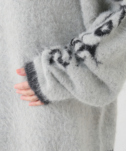 Oriens JOURNAL STANDARD（オリエンス ジャーナルスタンダード）の「【irojikake/イロジカケ】 FLUFFY RUGBY SHIRT IG24AWKT24P/ KT24G（ニット/セーター・レディース・バーガンディー/ブラック・FREE）」の15枚目の写真