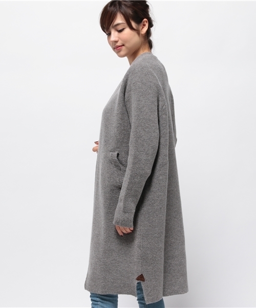 CIAOPANIC（チャオパニック）の「【Ciaopanic】　ガーター編みlongC/D（カーディガン/ボレロ・レディース・ブルー/オフホワイト/グレー・FREE）」の5枚目の写真