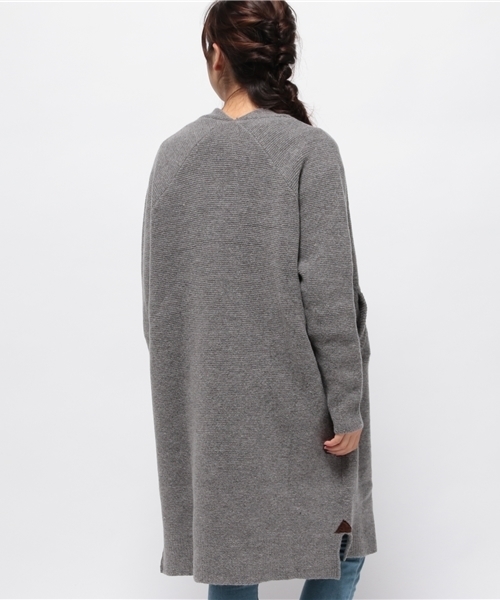 CIAOPANIC（チャオパニック）の「【Ciaopanic】　ガーター編みlongC/D（カーディガン/ボレロ・レディース・ブルー/オフホワイト/グレー・FREE）」の6枚目の写真