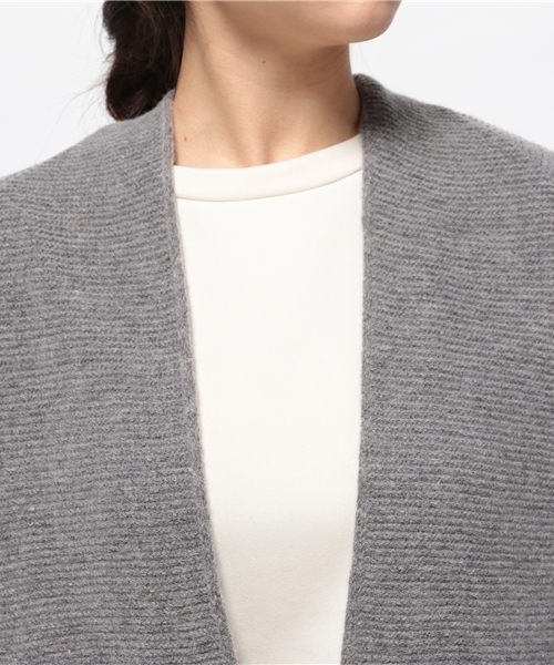 CIAOPANIC（チャオパニック）の「【Ciaopanic】　ガーター編みlongC/D（カーディガン/ボレロ・レディース・ブルー/オフホワイト/グレー・FREE）」の7枚目の写真