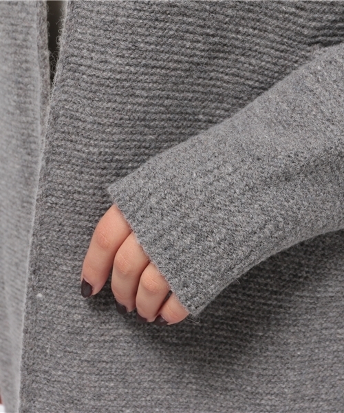 CIAOPANIC（チャオパニック）の「【Ciaopanic】　ガーター編みlongC/D（カーディガン/ボレロ・レディース・ブルー/オフホワイト/グレー・FREE）」の8枚目の写真